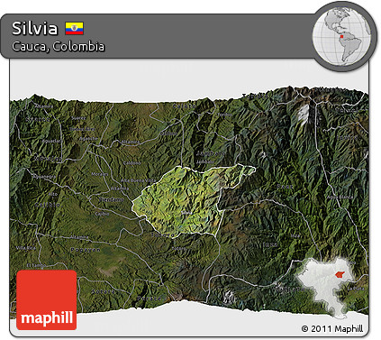 Satellite 3D Map of Silvia, darken