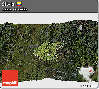 Satellite 3D Map of Silvia, darken