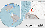 Gray Location Map of Silvia, highlighted country, hill shading