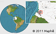 Satellite Location Map of Silvia, highlighted country, highlighted parent region