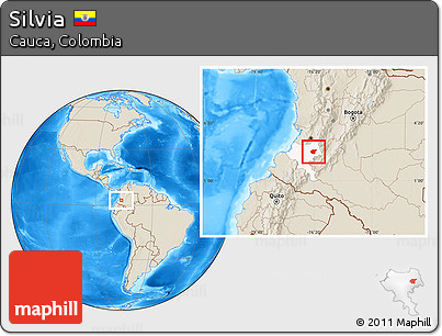 Shaded Relief Location Map of Silvia, highlighted parent region