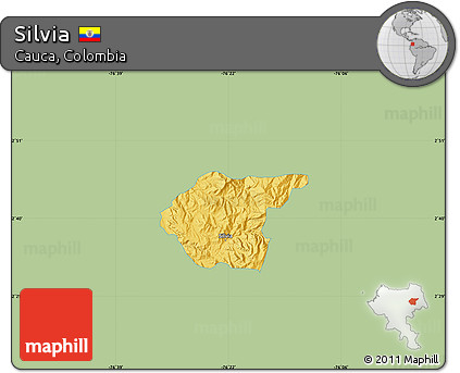 Savanna Style Map of Silvia, single color outside