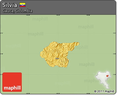 Savanna Style Map of Silvia, single color outside