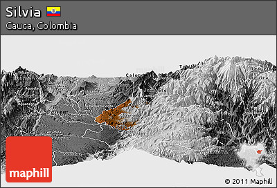 Physical Panoramic Map of Silvia, desaturated