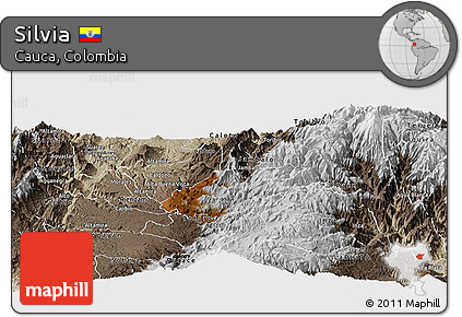 Physical Panoramic Map of Silvia, semi-desaturated