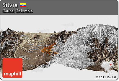 Physical Panoramic Map of Silvia, semi-desaturated