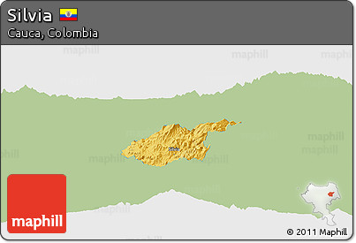 Savanna Style Panoramic Map of Silvia, single color outside