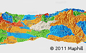 Shaded Relief Panoramic Map of Silvia, political outside