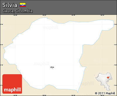 Classic Style Simple Map of Silvia, single color outside