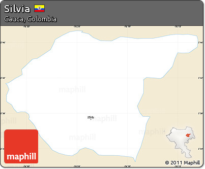 Classic Style Simple Map of Silvia, single color outside