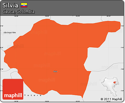 Political Simple Map of Silvia, single color outside, borders and labels