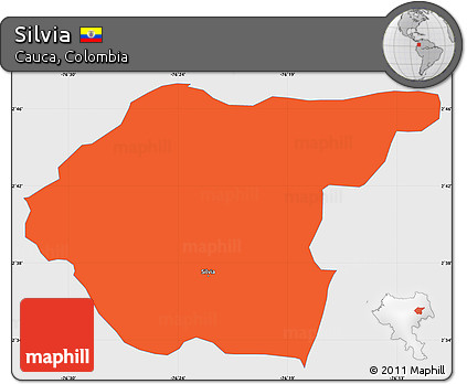 Political Simple Map of Silvia, single color outside