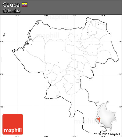 Blank Simple Map of Cauca, cropped outside, no labels