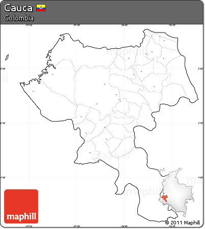 Blank Simple Map of Cauca, cropped outside, no labels