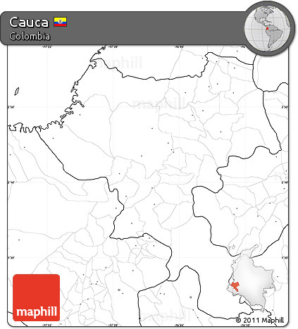 Blank Simple Map of Cauca, no labels