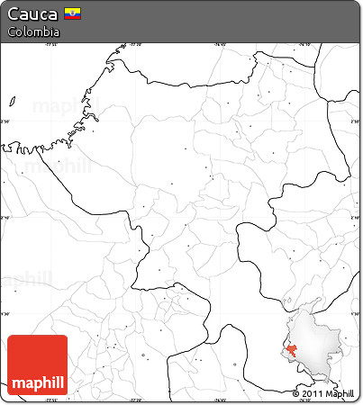 Blank Simple Map of Cauca, no labels