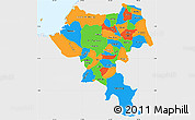 Political Simple Map of Cauca, single color outside