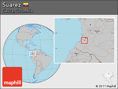 Gray Location Map of Suarez