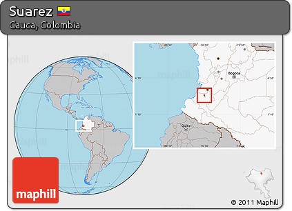 Gray Location Map of Suarez, highlighted country