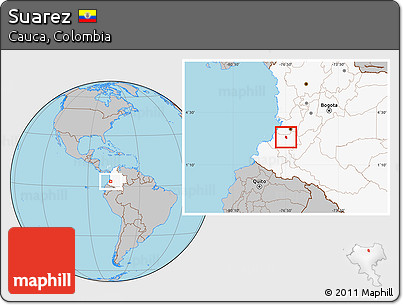 Gray Location Map of Suarez, highlighted country
