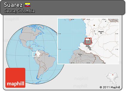 Gray Location Map of Suarez, highlighted country, highlighted parent region