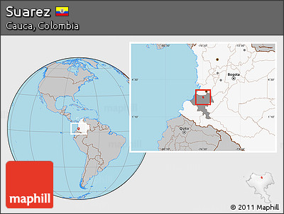 Gray Location Map of Suarez, highlighted country, highlighted parent region