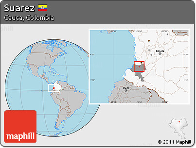 Gray Location Map of Suarez, highlighted country, highlighted parent region