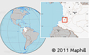 Gray Location Map of Suarez, highlighted country