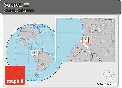 Gray Location Map of Suarez, highlighted parent region