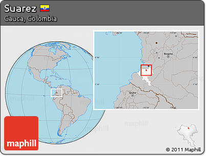 Gray Location Map of Suarez, highlighted parent region