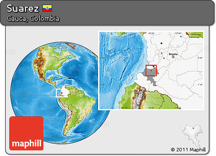Physical Location Map of Suarez, highlighted country, highlighted parent region