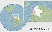 Savanna Style Location Map of Suarez, highlighted country, highlighted parent region, within the entire country, hill shading