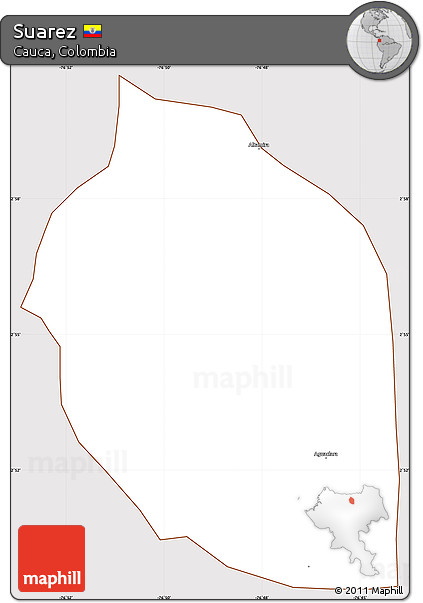 Classic Style Simple Map of Suarez, cropped outside