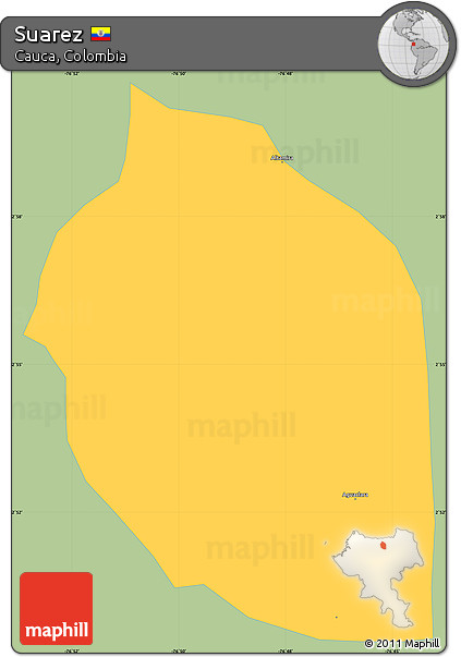 Savanna Style Simple Map of Suarez, single color outside