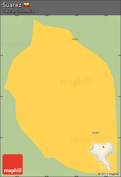 Savanna Style Simple Map of Suarez, single color outside
