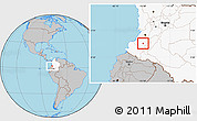 Gray Location Map of Timbio, highlighted country
