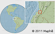 Savanna Style Location Map of Timbio, hill shading