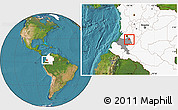 Satellite Location Map of Toribio, highlighted country, highlighted parent region