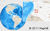 Shaded Relief Location Map of Toribio, highlighted country