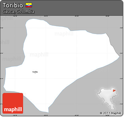 Gray Simple Map of Toribio, single color outside