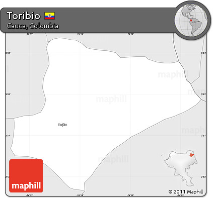 Silver Style Simple Map of Toribio