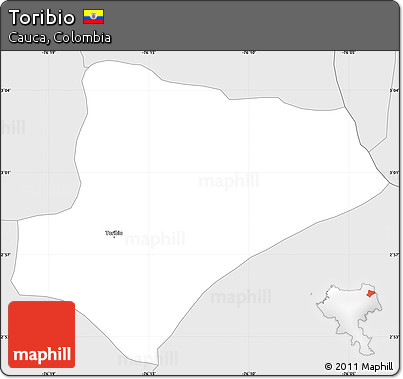 Silver Style Simple Map of Toribio
