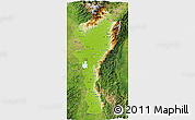 Physical 3D Map of Cesar, satellite outside
