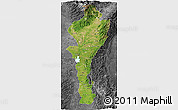 Satellite 3D Map of Cesar, desaturated