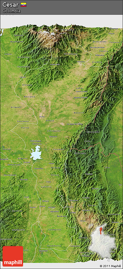 Satellite 3D Map of Cesar