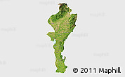 Satellite 3D Map of Cesar, single color outside