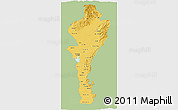 Savanna Style 3D Map of Cesar, single color outside