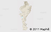 Shaded Relief 3D Map of Cesar, cropped outside