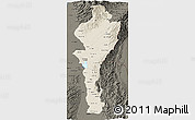 Shaded Relief 3D Map of Cesar, darken