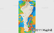 Shaded Relief 3D Map of Cesar, political outside